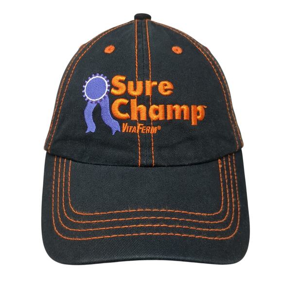 Sure Champ Vita Ferm Strapback Baseball Cap Black OS Adjustable George Andrie - Picture 1 of 9